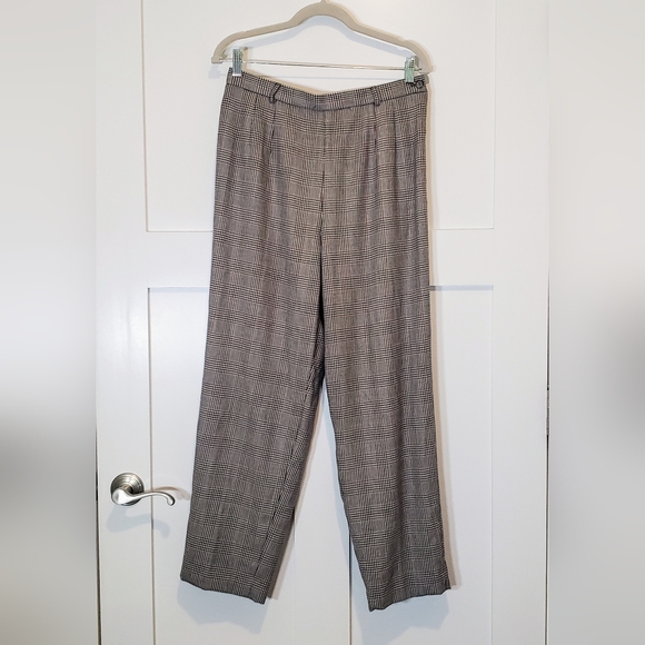 Talbots Pants - Talbots Vintage Plaid Wool Italian Fabric Trousers Pants Lined Size 12P